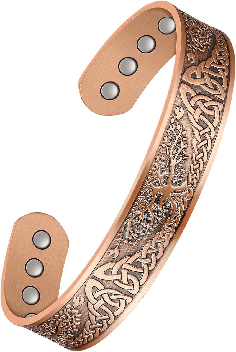 Jeracol Copper Bracelet for Men, Mens Magnetic Bracelets with 3,800 Gauss Strong Neodymium Magnets - Image 1